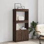 Aparador de madera de ingeniería marrón roble 63x33x140 cm de , Librerías y estanterías - Ref: Foro24-855112, Precio: 71,40 €...