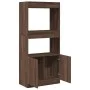 Aparador de madera de ingeniería marrón roble 63x33x140 cm de , Librerías y estanterías - Ref: Foro24-855112, Precio: 69,94 €...