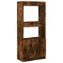 Aparador de madera de ingeniería roble ahumado 63x33x140 cm de , Librerías y estanterías - Ref: Foro24-855110, Precio: 69,60 ...