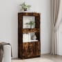 Aparador de madera de ingeniería roble ahumado 63x33x140 cm de , Librerías y estanterías - Ref: Foro24-855110, Precio: 69,60 ...
