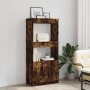 Aparador de madera de ingeniería roble ahumado 63x33x140 cm de , Librerías y estanterías - Ref: Foro24-855110, Precio: 69,60 ...
