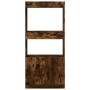 Aparador de madera de ingeniería roble ahumado 63x33x140 cm de , Librerías y estanterías - Ref: Foro24-855110, Precio: 69,60 ...