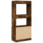 Aparador de madera de ingeniería roble ahumado 63x33x140 cm de , Librerías y estanterías - Ref: Foro24-855110, Precio: 69,60 ...