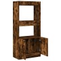 Aparador de madera de ingeniería roble ahumado 63x33x140 cm de , Librerías y estanterías - Ref: Foro24-855110, Precio: 69,60 ...
