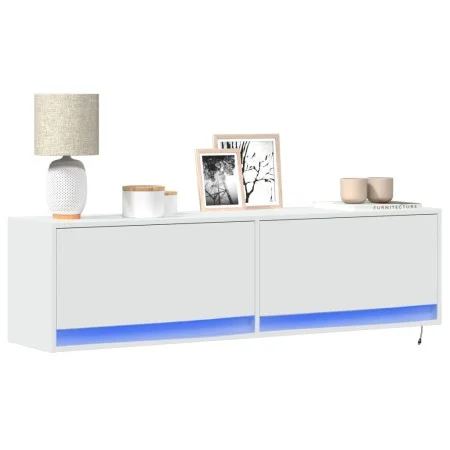 Mueble de TV de pared con luces LED blanco 140x31x38 cm de , Muebles TV - Ref: Foro24-852369, Precio: 95,77 €, Descuento: %