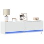 Mueble de TV de pared con luces LED blanco 140x31x38 cm de , Muebles TV - Ref: Foro24-852369, Precio: 97,04 €, Descuento: %