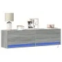 Mueble de TV de pared con luces LED gris Sonoma 140x31x38 cm de , Muebles TV - Ref: Foro24-852374, Precio: 98,82 €, Descuento: %