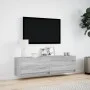 Mueble de TV de pared con luces LED gris Sonoma 140x31x38 cm de , Muebles TV - Ref: Foro24-852374, Precio: 98,82 €, Descuento: %
