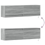 Mueble de TV de pared con luces LED gris Sonoma 140x31x38 cm de , Muebles TV - Ref: Foro24-852374, Precio: 100,04 €, Descuent...
