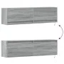 Mueble de TV de pared con luces LED gris Sonoma 140x31x38 cm de , Muebles TV - Ref: Foro24-852374, Precio: 98,82 €, Descuento: %