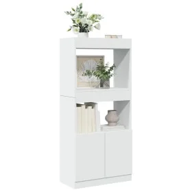 Aparador de madera de ingeniería blanco 63x33x140 cm de , Librerías y estanterías - Ref: Foro24-855106, Precio: 76,91 €, Desc...