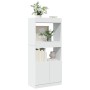 Aparador de madera de ingeniería blanco 63x33x140 cm de , Librerías y estanterías - Ref: Foro24-855106, Precio: 77,90 €, Desc...