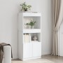 Aparador de madera de ingeniería blanco 63x33x140 cm de , Librerías y estanterías - Ref: Foro24-855106, Precio: 77,90 €, Desc...