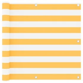 Toldo para balcón tela oxford blanco y amarillo 90x400 cm de vidaXL, Sombrillas - Ref: Foro24-134905, Precio: 23,38 €, Descue...