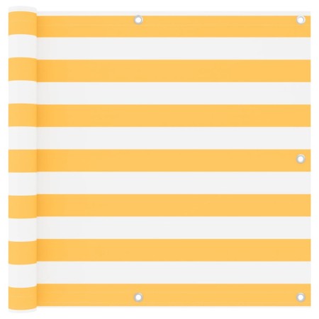 Toldo para balcón tela oxford blanco y amarillo 90x400 cm de vidaXL, Sombrillas - Ref: Foro24-134905, Precio: 26,17 €, Descue...