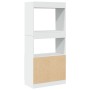 Aparador de madera de ingeniería blanco 63x33x140 cm de , Librerías y estanterías - Ref: Foro24-855106, Precio: 77,90 €, Desc...