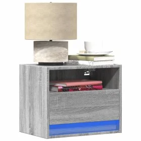 Wall-mounted bedside tables with LED lights, 2 units in Sonoma grey. by , Nightstands - Ref: Foro24-852072, Price: 59,65 €, D...