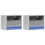 Wall-mounted bedside tables with LED lights, 2 units in Sonoma grey. by , Nightstands - Ref: Foro24-852072, Price: 59,65 €, D...