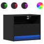 Mesitas de noche de pared con luces LED 2 unidades negro de , Mesitas de noche - Ref: Foro24-852064, Precio: 61,52 €, Descuen...