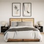 Mesitas de noche de pared con luces LED 2 unidades negro de , Mesitas de noche - Ref: Foro24-852064, Precio: 61,52 €, Descuen...