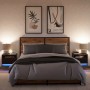 Mesitas de noche de pared con luces LED 2 unidades negro de , Mesitas de noche - Ref: Foro24-852064, Precio: 61,52 €, Descuen...