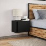Mesita de noche de pared con luces LED negro de , Mesitas de noche - Ref: Foro24-852091, Precio: 36,95 €, Descuento: %