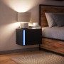 Mesita de noche de pared con luces LED negro de , Mesitas de noche - Ref: Foro24-852091, Precio: 36,95 €, Descuento: %