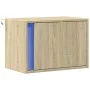 Wall-mounted bedside table with LED lights Sonoma oak by , Nightstands - Ref: Foro24-852093, Price: 35,47 €, Discount: %