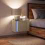 Mesita de noche de pared con luces LED roble Sonoma de , Mesitas de noche - Ref: Foro24-852093, Precio: 35,90 €, Descuento: %
