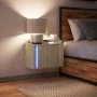 Wall-mounted bedside table with LED lights Sonoma oak by , Nightstands - Ref: Foro24-852093, Price: 35,47 €, Discount: %