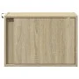Wall-mounted bedside table with LED lights Sonoma oak by , Nightstands - Ref: Foro24-852093, Price: 35,47 €, Discount: %