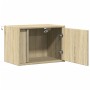 Mesita de noche de pared con luces LED roble Sonoma de , Mesitas de noche - Ref: Foro24-852093, Precio: 35,90 €, Descuento: %