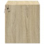 Mesita de noche de pared con luces LED roble Sonoma de , Mesitas de noche - Ref: Foro24-852093, Precio: 35,90 €, Descuento: %