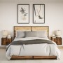 Mesitas de noche de pared con luces LED 2 uds roble ahumado de , Mesitas de noche - Ref: Foro24-852098, Precio: 60,58 €, Desc...