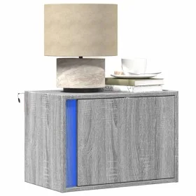 Wand-Nachttische mit LED-Lichtern, 2 Stück, in Sonoma-Grau. von , Nachttische - Ref: Foro24-852100, Preis: 61,76 €, Rabatt: %