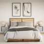 Mesitas de noche de pared con luces LED 2 unidades gris Sonoma de , Mesitas de noche - Ref: Foro24-852100, Precio: 62,51 €, D...