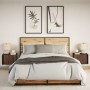 Mesitas de noche de pared con luces LED 2 unidades roble marrón de , Mesitas de noche - Ref: Foro24-852102, Precio: 62,51 €, ...