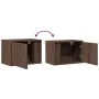 Wall-mounted bedside tables with LED lights, 2 units, brown oak. by , Nightstands - Ref: Foro24-852102, Price: 61,76 €, Disco...
