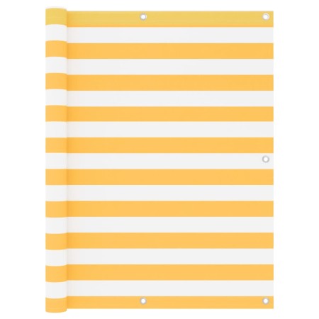 Toldo para balcón tela oxford blanco y amarillo 120x400 cm de vidaXL, Sombrillas - Ref: Foro24-134909, Precio: 30,04 €, Descu...