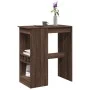 Tall table with brown oak wood shelves 90x47.5x103.5 cm by , Kitchen and dining tables - Ref: Foro24-854343, Price: 72,09 €, ...