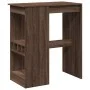 Tall table with brown oak wood shelves 90x47.5x103.5 cm by , Kitchen and dining tables - Ref: Foro24-854343, Price: 72,09 €, ...