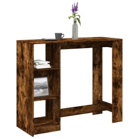 Mesa alta con estante roble ahumado 124x46x103,5 cm de , Mesas de cocina y de comedor - Ref: Foro24-854395, Precio: 103,84 €,...