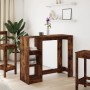 Mesa alta con estante roble ahumado 124x46x103,5 cm de , Mesas de cocina y de comedor - Ref: Foro24-854395, Precio: 103,84 €,...