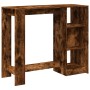 Mesa alta con estante roble ahumado 124x46x103,5 cm de , Mesas de cocina y de comedor - Ref: Foro24-854395, Precio: 103,84 €,...