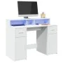 Escritorio con luz LED madera ingeniería blanco 120x55x91 cm de , Escritorios - Ref: Foro24-3309411, Precio: 194,37 €, Descue...