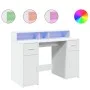 Escritorio con luz LED madera ingeniería blanco 120x55x91 cm de , Escritorios - Ref: Foro24-3309411, Precio: 194,37 €, Descue...