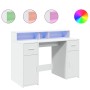 Escritorio con luz LED madera ingeniería blanco 120x55x91 cm de , Escritorios - Ref: Foro24-3309411, Precio: 187,24 €, Descue...