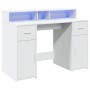 Escritorio con luz LED madera ingeniería blanco 120x55x91 cm de , Escritorios - Ref: Foro24-3309411, Precio: 187,24 €, Descue...