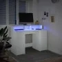 Escritorio con luz LED madera ingeniería blanco 120x55x91 cm de , Escritorios - Ref: Foro24-3309411, Precio: 194,37 €, Descue...