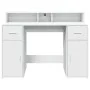 Escritorio con luz LED madera ingeniería blanco 120x55x91 cm de , Escritorios - Ref: Foro24-3309411, Precio: 194,37 €, Descue...